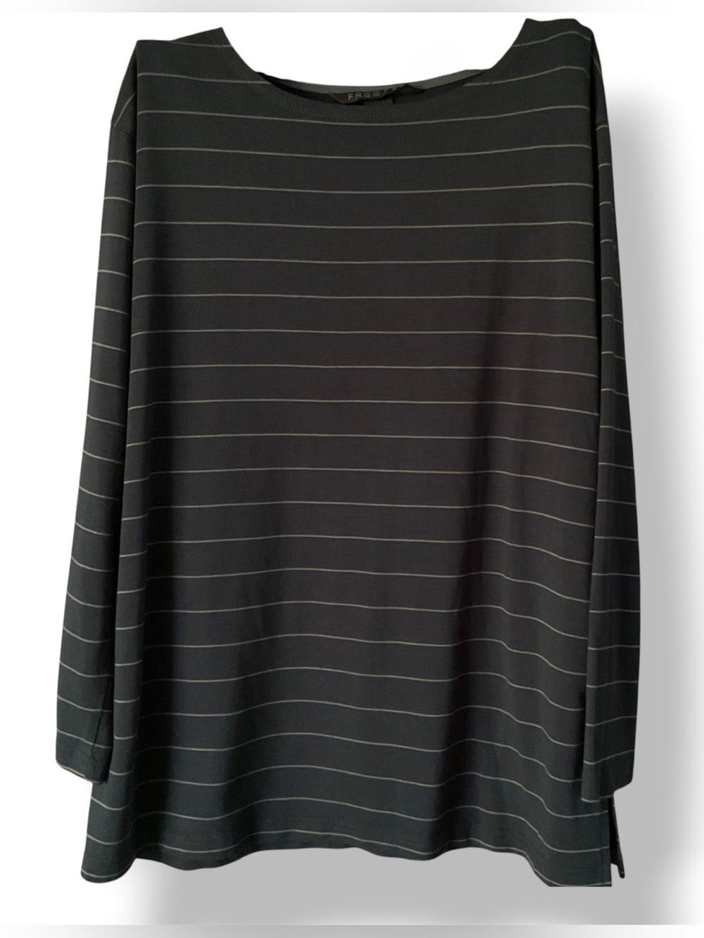 Free Fly women’s Bamboo Blend Striped Tunic Shirt‎ Sz Small top 3/4 sleeves